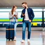 체코에서 국제 전화 이용법 - **Prompt 1: Prague Arrival - Seamless Connection**
    A diverse adult traveler, dressed in stylish ...